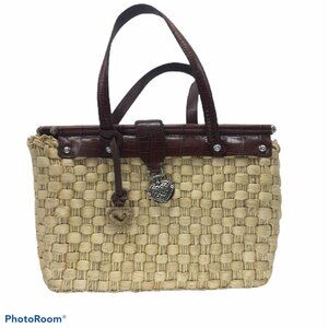 Vtg BRIGHTON Retired Ruth Handbag Woven Straw Tote Bag